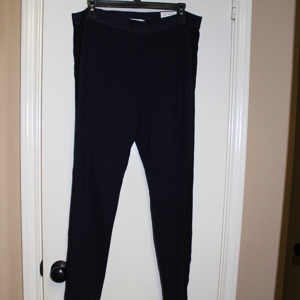 NWT "LIZ CLAIRBORNE" NAVY/BLACK LEGGINGS SZ XL